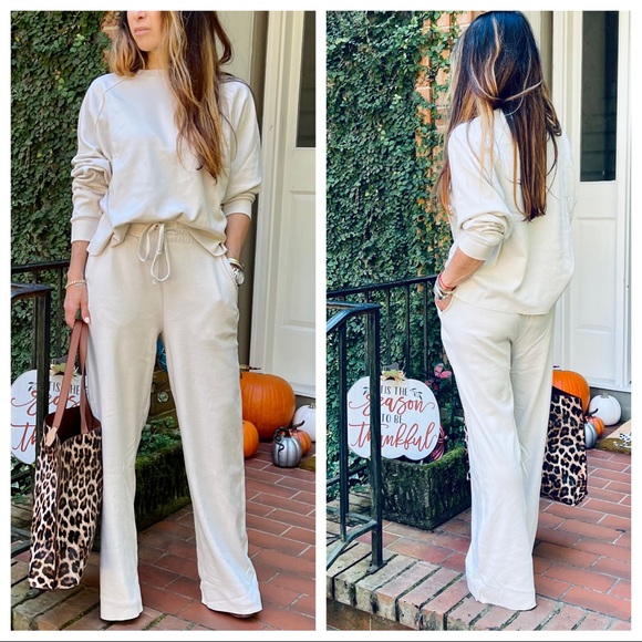 Bone 100% cotton chic 2 Piece Top and Wide leg pants set - Picture 7 of 10